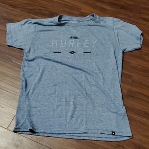 Hurley Men's Heather Light Blue Graphic Logo Tee